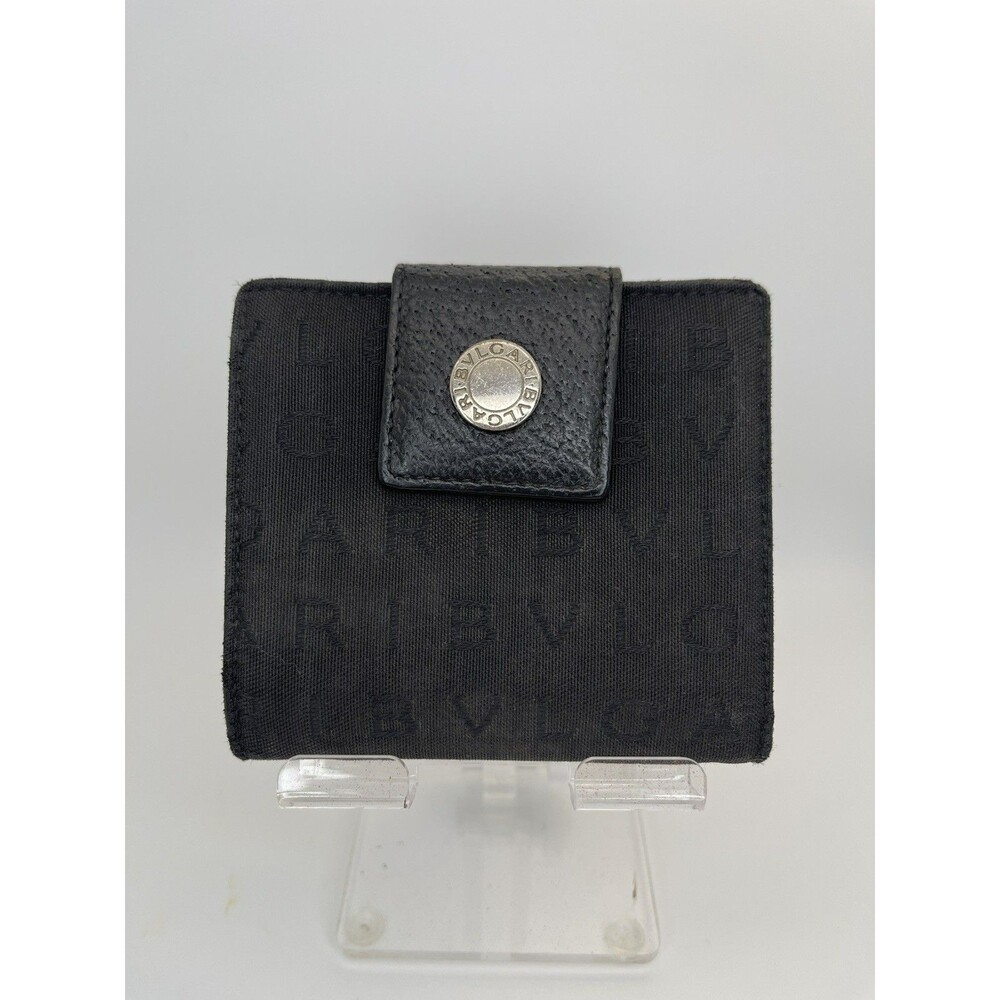 BVLGARI Logo Mania Canvas Bifold Wallet Black – Authentic/82
